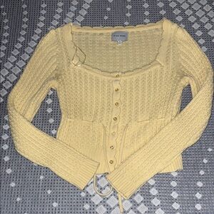 Pink Rose Women's Light Yellow Cardigan